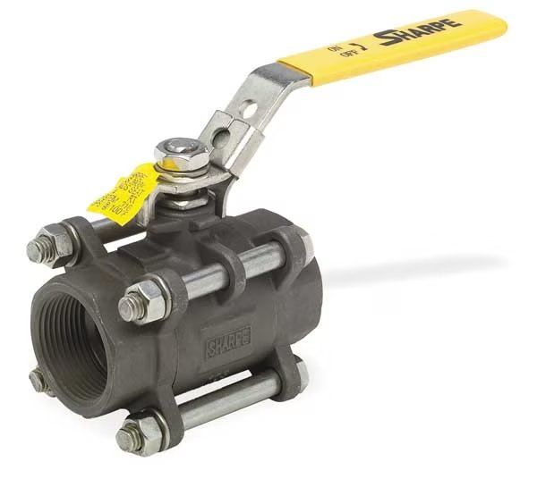 1/2" FNPT Carbon Steel Ball Valve Inline, Sharpe Valves, Mfr#: 4351002280