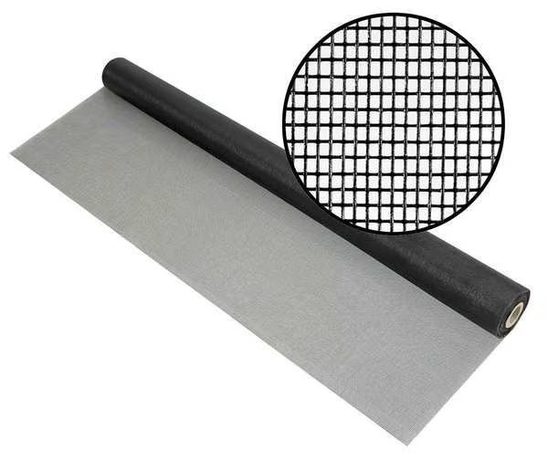 Door and Window Screen, Fiberglass, 96 in W, 100 ft L, 0.013 in Wire Dia, Charcoal, Phifer, Mfr#: 3000012