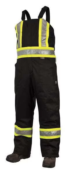Hi-Vis Insulated Bib Overalls, Black, Tough Duck, Mfr#: S79831