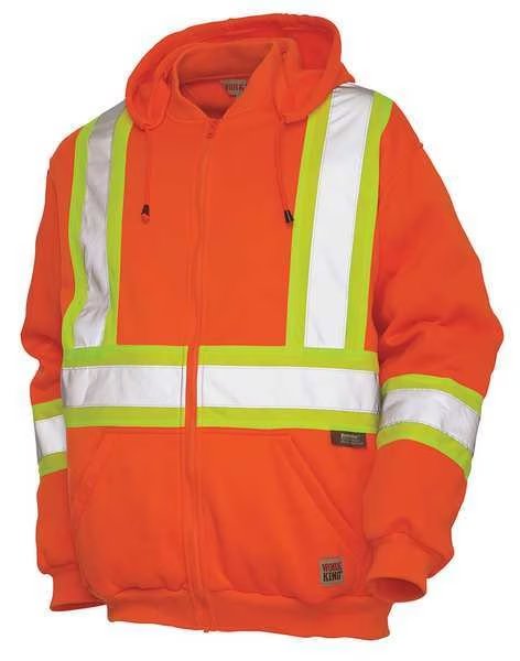 2XL Hi-Vis Hooded Sweatshirt, Orange, Tough Duck, Mfr#: S49421