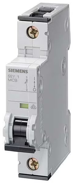 Circuit Breaker, 5SY6 Series, 2A, 1 Pole, 230/400V AC, 5kA at 230/400V AC, B Curve, Siemens, Mfr#: 5SY61026