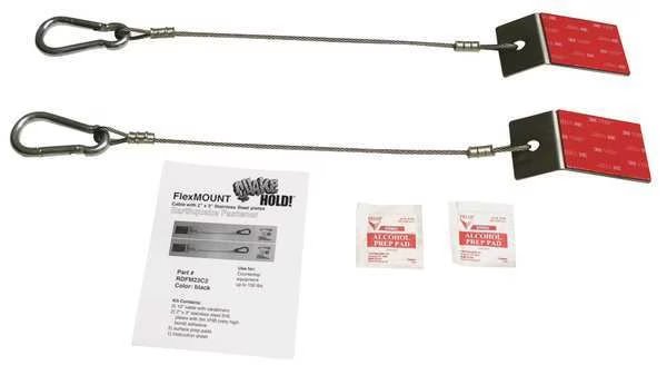 Flex Mount Fastener, Silver, 200 lb., Quakehold!, Mfr#: RDFM23C2