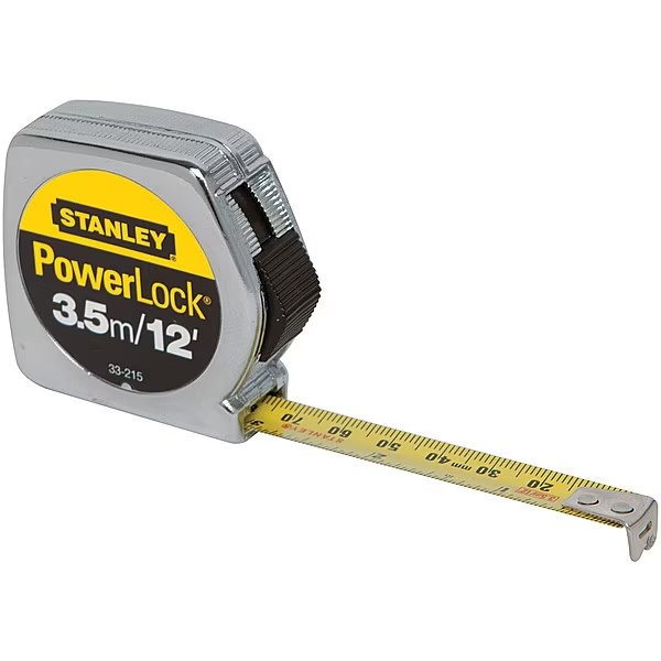 3 1/2 m Tape Measure, 1/2 in Blade, Stanley, Mfr#: 33-215