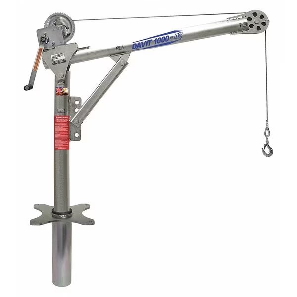 Davit Crane Kit, 1,000 lb Capacity, 27.5 in to 42 in Reach, 0 in to 660 in Lift Range, Silver, Oz Lifting Products, Mfr#: OZ1000DAV-SP10