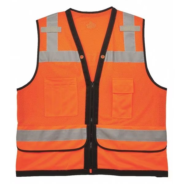 Orange Mesh Surveyors Vest, Org, L/XL, Glowear By Ergodyne, Mfr#: 8253HDZ