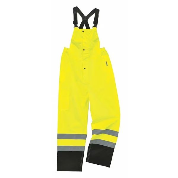 Black Bottom Rain Bibs, Lime, Medium, Glowear By Ergodyne, Mfr#: 8918BK