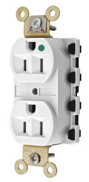Modular Receptacle, Duplex, 15A, 5-15R, 125V, Hubbell, Mfr#: SNAP8200WA