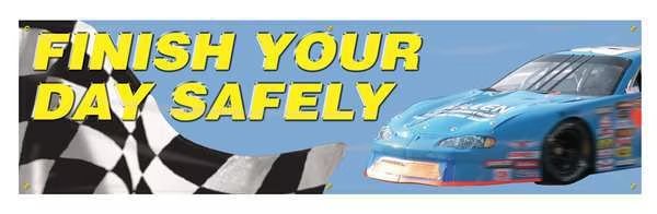 Banner, Finish Your Day, 28 x 96 In., Accuform, Mfr#: MBR852