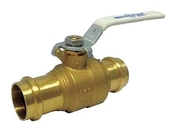 1-1/2" Press Brass Ball Valve Inline, Milwaukee Valve, Mfr#: UPBA-480B - 112