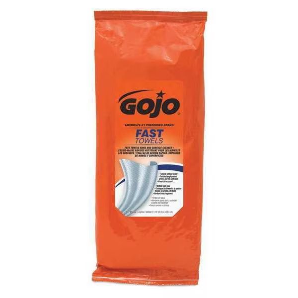 Wet Towels, Citrus, 10 inL, 9 inW, PK6, Gojo, Mfr#: 6285-06
