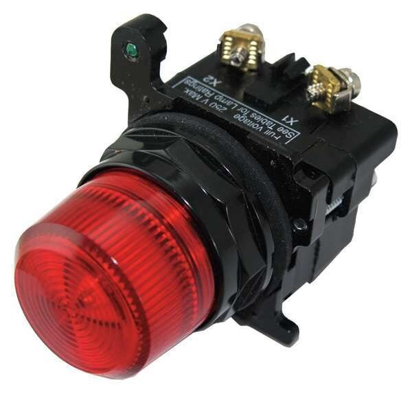 Cutler-Hammer Pilot Light, LED, 120VAC, Red, Eaton, Mfr#: 10250T197HLRP2A
