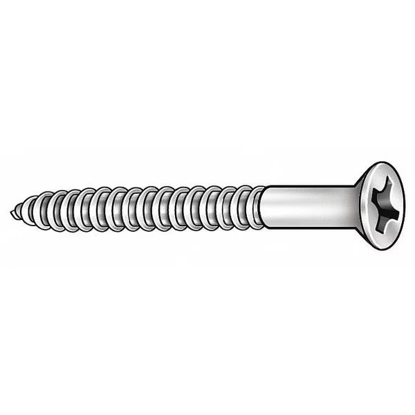 Wood Screw, #6, 1/2 in, Zinc Plated Steel Flat Head Phillips Drive, 100 PK, EnjoyTool Select, Mfr#: U25120.013.0050