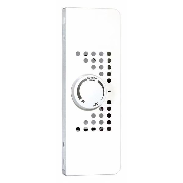 Electric Baseboard Heater Thermostat, 2 Poles, White, Powder Coated White Paint, 120/208/240V, Cadet, Mfr#: EBKNW