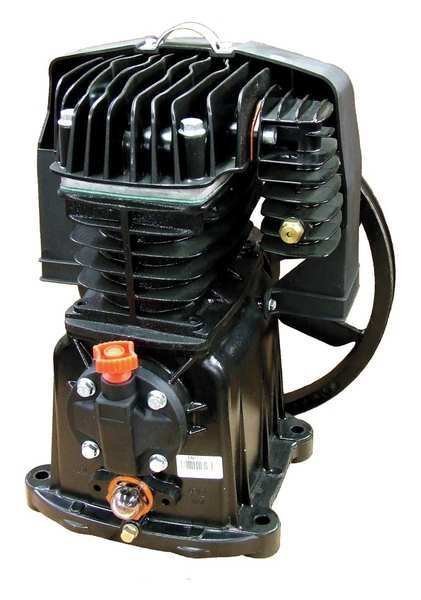 Air Compressor Pump, 2 hp, 4 hp, 1 Stage, 30 oz Oil Capacity, 2 Cylinder, Rolair, Mfr#: PMP12MK113GR