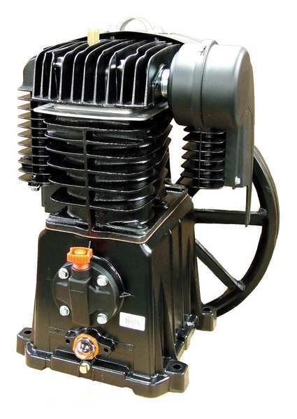 Air Compressor Pump, 5 hp, 7 1/2 hp, 2 Stage, 45 oz Oil Capacity, 2 Cylinder, Rolair, Mfr#: PMP22BK119GR