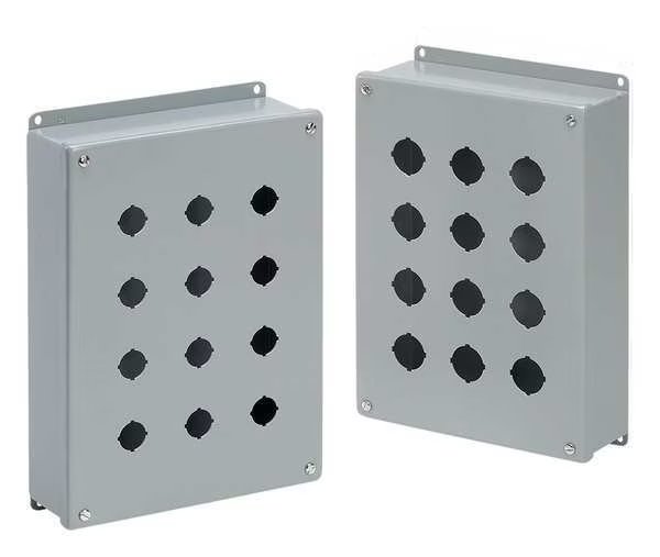 Pushbutton Enclosure, 14.75 in H, 6 Holes, Nvent Hoffman, Mfr#: E6PBVL