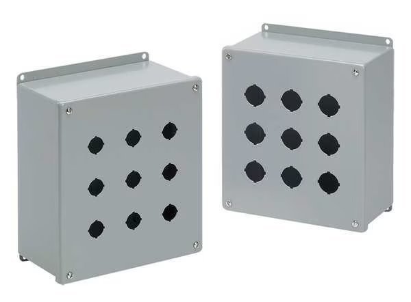 Pushbutton Enclosure, 4.00 in H, 4.75 in D, Nvent Hoffman, Mfr#: E1PBXM