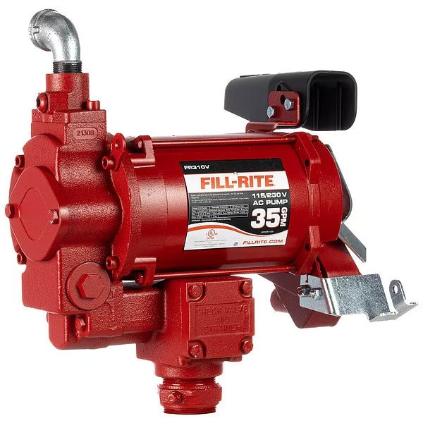 Fuel Transfer Pump, 115/230V AC, 30 gpm Max. Flow Rate , 3/4 HP, Cast Iron, 1-1/4 in MNPT Inlet, Fill-Rite, Mfr#: FR310VN
