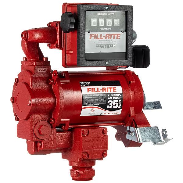 Fuel Transfer Pump, 115/230V AC, 35 gpm Max. Flow Rate , 3/4 HP, Cast Iron, 1-1/4 in MNPT Inlet, Fill-Rite, Mfr#: FR311VN