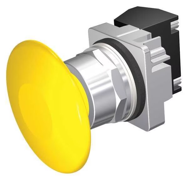 Non-Illuminated Push Button, 30 mm, 1NC, Yellow, Siemens, Mfr#: 52PM9V4J