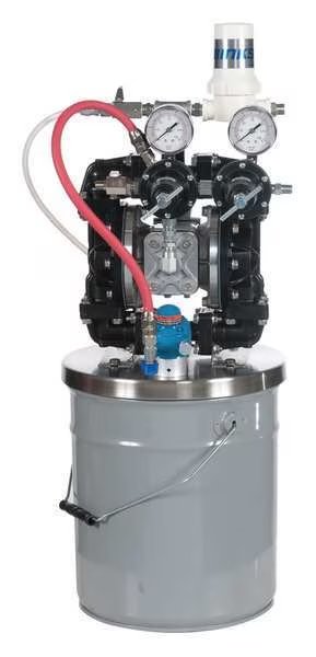 DBL Diaphragm Pump, 5 gal., 100 psi, Binks, Mfr#: GEM2-P2D1D60
