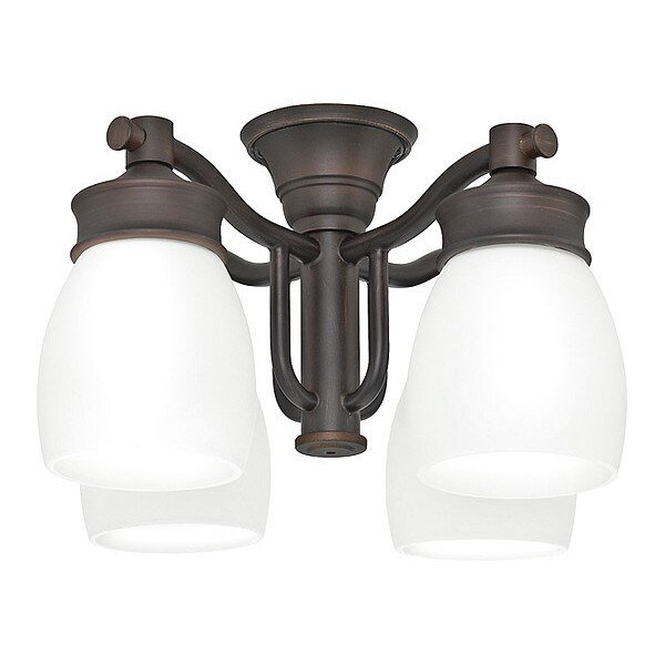 Outdoor 4 Light Fixture with Cased White Glass, Brushed Cocoa, Casablanca, Mfr#: 99090