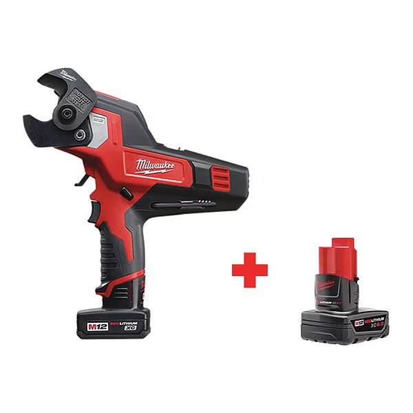 Cordless Cable Cutter, Voltage 12 V, Includes Carrying Case, Hex Wrench, and Extra Battery, Milwaukee Tool, Mfr#: 2472-21XC, 48-11-2460