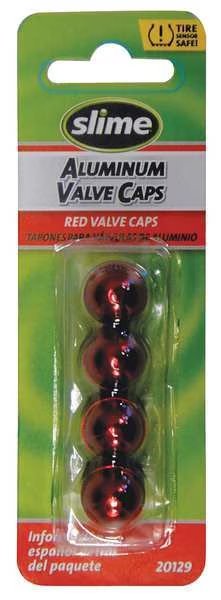 Anodized Valve Caps, 4 Pc., Red, Slime, Mfr#: 20129
