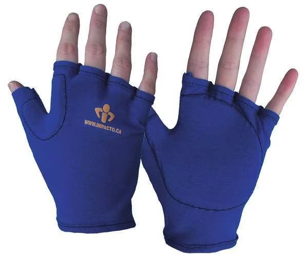 Impact Glove, M, Bl/Yllw, GrainLeather, Left, Impacto, Mfr#: 50220110031