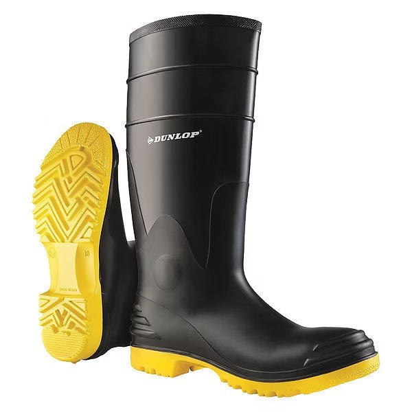 Men's Steel Rubber Boot Black, Dunlop, Mfr#: 8680200