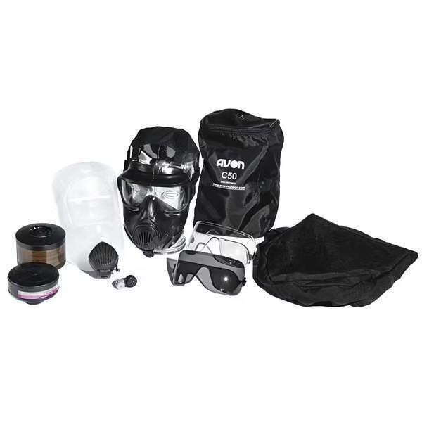 Mask Kit, Twin Port, Rubber, PU Lens, L, Avon Protection, Mfr#: 70501-555