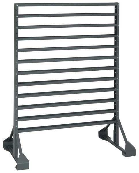 Steel Bin Rail Floor Rack, 36 in W x 20 in D x 54 in H, Gray, Quantum Storage Systems, Mfr#: QRU-12D