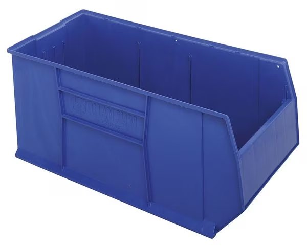 Storage Bin, Polypropylene, 19 7/8 in W, 17 1/2 in H, 41 7/8 in L, Blue, Quantum Storage Systems, Mfr#: QRB206BL