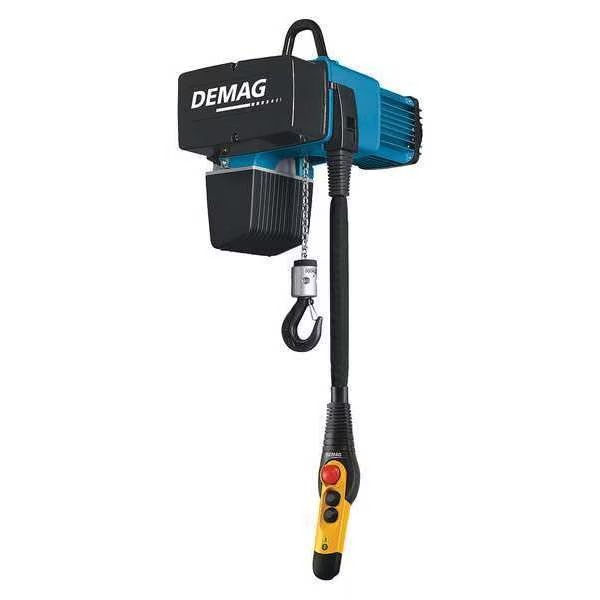 Electric Chain Hoist, 2,000 lb, 16 ft, Hook Mounted - No Trolley, 460V, Blue, Demag, Mfr#: DC Com 10-1000 1/1 H5 V4.8/1.2 460/60