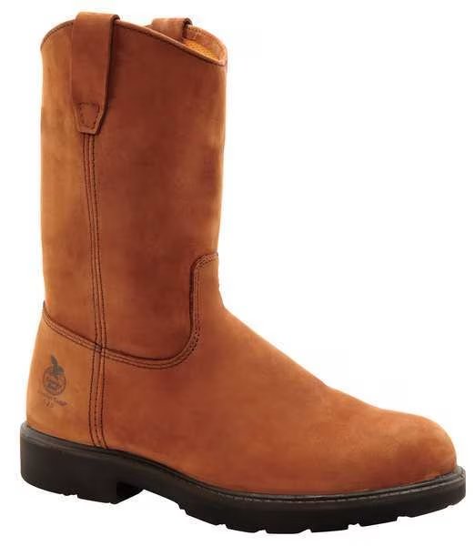 Size 9 Men's Wellington Boot Steel Wellington Boot, Brown, Georgia Boot, Mfr#: G4673