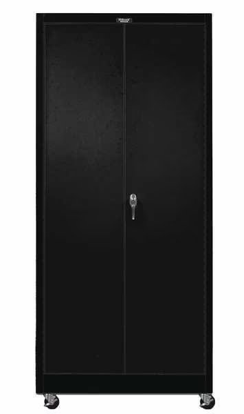 Solid Door Storage Cabinet, 36 in W, 84 in H, 24 in D, Black, Hallowell, Mfr#: 815S24MA-ME
