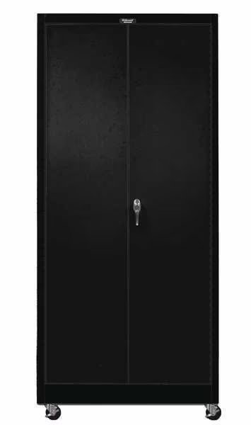 Solid Door Storage Cabinet, 48 in W, 72 in H, 24 in D, Black, Hallowell, Mfr#: 425S24M-ME