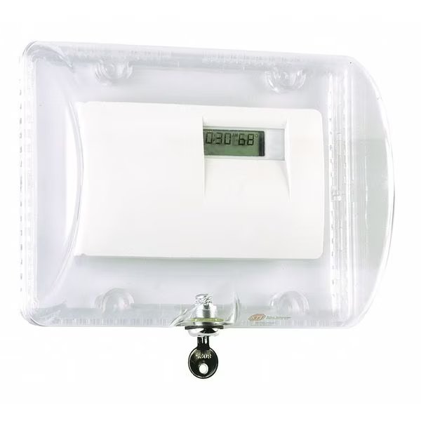 Flush Mount Clear Poly Thermostat Cover W/Key Lock 5-3/8