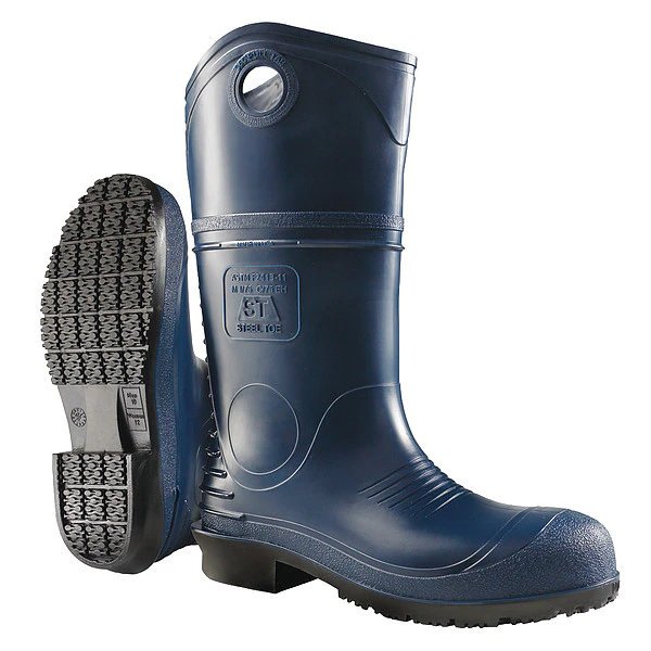 Size 16 Men's Steel Rubber Boot, Blue, Dunlop, Mfr#: 8908633