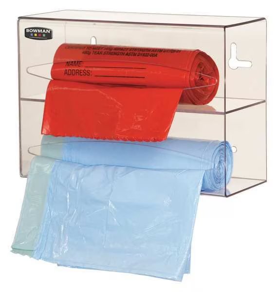 Bag Dispenser Double, PETG, Bowman Dispensers, Mfr#: BG002-0111