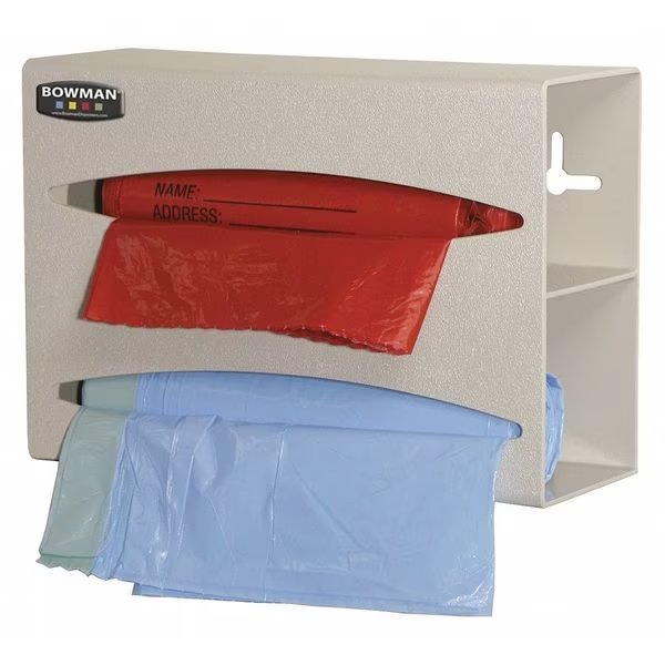 Bag Dispenser Double, ABS Plastic, Bowman Dispensers, Mfr#: BG002-0212