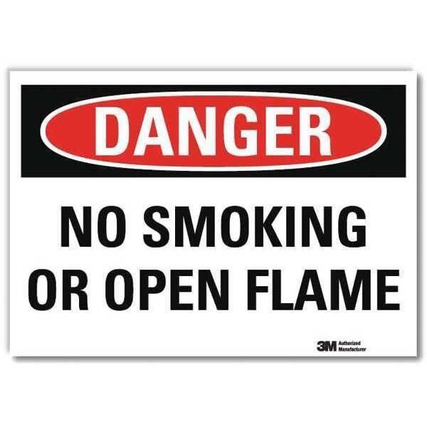 Danger No Smoking Sign, 5 in H, 7 in W, Reflective Sheeting, Horizontal Rectangle, U3-1847-RD_7X5, Lyle, Mfr#: U3-1847-RD_7X5