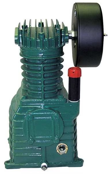 Air Compressor Pump, 1 1/2 hp, 3 hp, 1 Stage, 34 oz Oil Capacity, 2 Cylinder, Rolair, Mfr#: PMP12K17GR