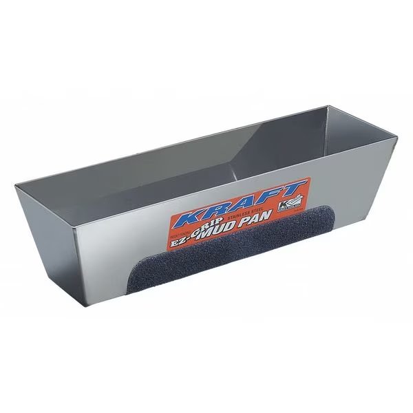 Mud Pan, EZ-Grip, 14in., Stainless Steel, Kraft Tool, Mfr#: DW724
