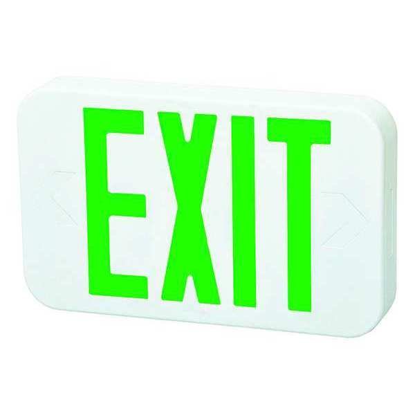 Exit Sign, LED, Green Letter7-1/4 in. H, Fulham, Mfr#: FHEX20WGEM