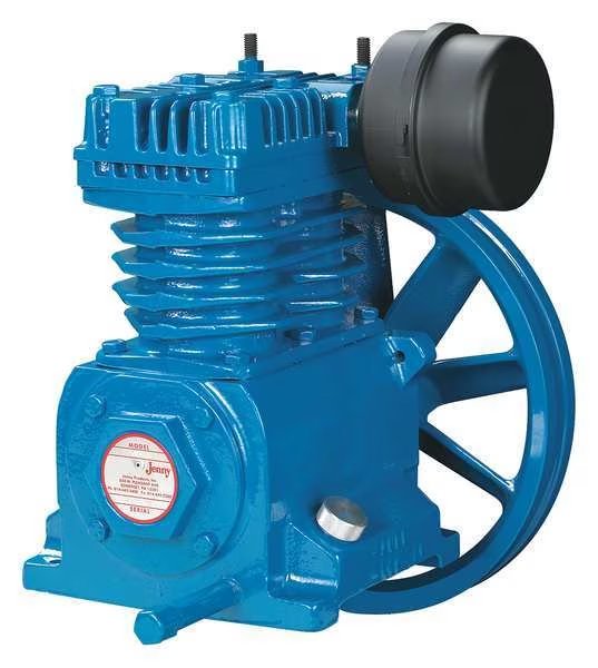 Air Compressor Pump, 1 hp, 2 hp, 1 Stage, 32 oz Oil Capacity, 2 Cylinder, Jenny, Mfr#: KU-PUMP