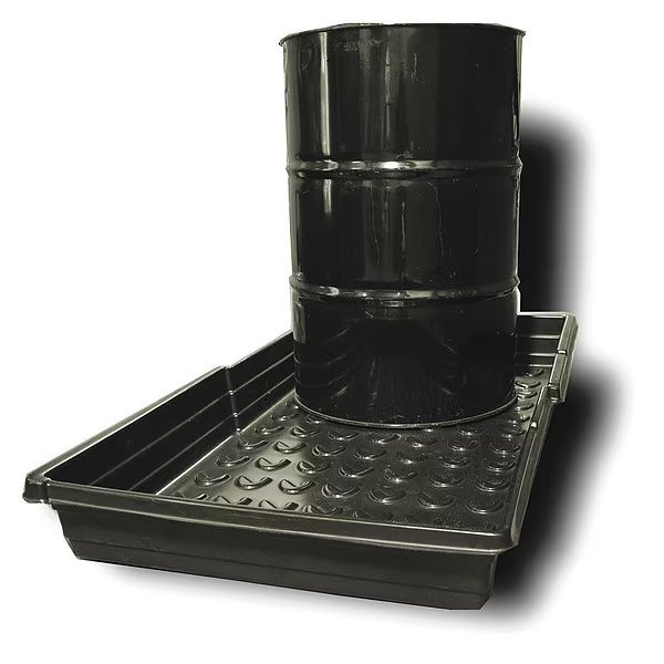 Drum Spill Deck, 33 gal Spill Capacity, 2 Drum, Polyethylene, Black Diamond, Mfr#: 5142-BD