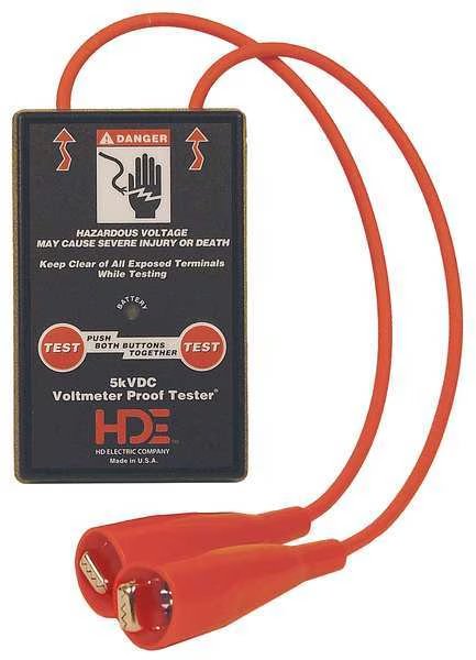 Proof Tester, For Voltmeter, 9V Battery, Hde, Mfr#: PT-5000B