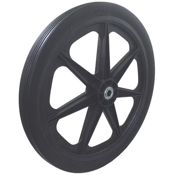 Flat Free Wheel, Polyurethane, 250lb, Black, Marastar, Mfr#: 92001