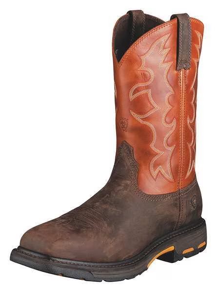 Size 9D Men's Western Boot Steel Work Boot, Brown, Ariat, Mfr#: 10006961